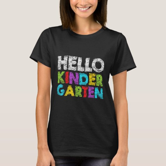 Hello Kindergarten Funny Back To School Student &a T-shirt (Voorkant)