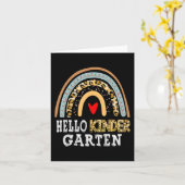 Hello Kindergarten Leopard Rainbow Back To School Kaart (Gele Bloem)