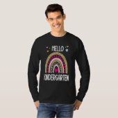 Hello Kindergarten Leopard Rainbow Teacher Back To T-shirt (Voorkant volledig)