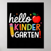 Hello Kindergarten Teacher Kids Back To School Fir Poster (Voorkant)