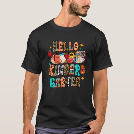 Hello kindergarten Teacher Team Back To School Ret T-shirt (Voorkant)
