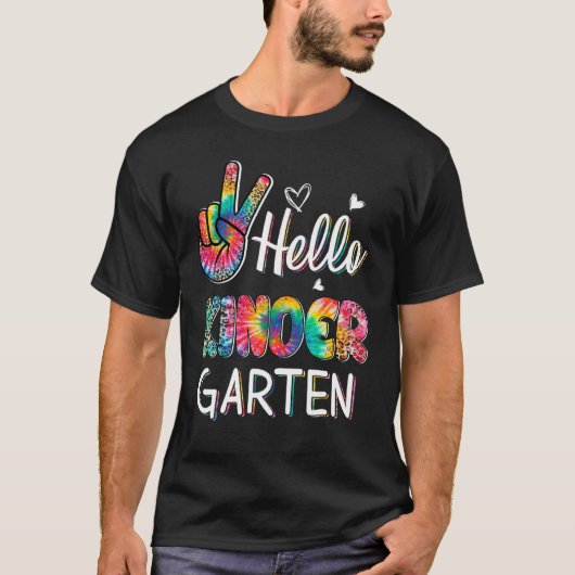 Hello Kindergarten Tie Dye Leopard Graphic Back To T-shirt (Voorkant)