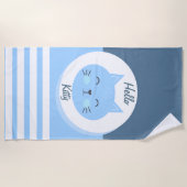 Hello Kitty Beach Serviette Blanc & Bleu Couleur M (Devant)