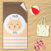 Hello Kitty Beach Serviette Blanc & chocolat Coule