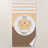 Hello Kitty Beach Serviette Blanc & chocolat Coule (Devant)