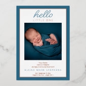 Hello Little Two Photo Baby Faire-part de naissanc (Recto)