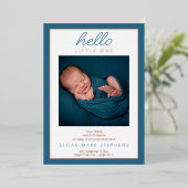 Hello Little Two Photo Baby Faire-part de naissanc (Debout devant)