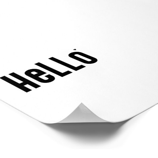 Hello - minimalistic typography poster (Coin)