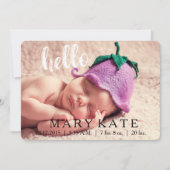HELLO MODERNE FAIRE-PART DE NAISSANCE PHOTOCARD BL (Devant)