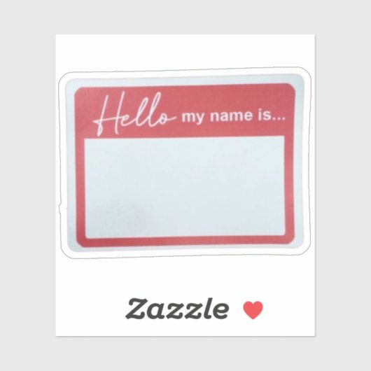 Hello My Name Is Sticker (Feuille)