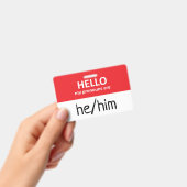 Hello My Pronouns Are He/Him Badge (Manuel / portable)