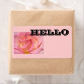HELLO Naamlabels Roze Roos Bloem Conferenties Etiket (Insitu)