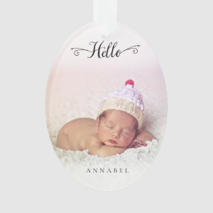 Hello New Baby Girl Boy Photo personnalisée