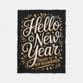 Hello New Year Cheers To New Beginnings Celebratio Fleece Deken (Voorkant)