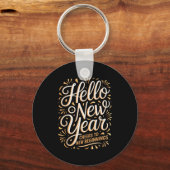Hello New Year Cheers To New Beginnings Celebratio Sleutelhanger (Voorkant)