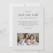 “Hello” Personalized Photo Birth Announcement Card (Achterkant)