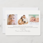 Hello Photo Collage minimal Faire-part de naissanc (Dos)
