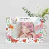 Hello Photo Floral Faire-part de naissance (Debout devant)