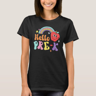 Hello Pre K Back To School First Day Of Pre K Tea T-shirt