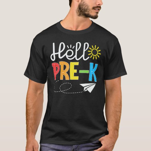 Hello Pre K Fun PreSchool Backto School Student T-shirt (Voorkant)