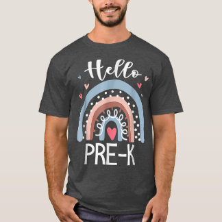 Hello Pre K Funny Boho Rainbow Back To School T-shirt