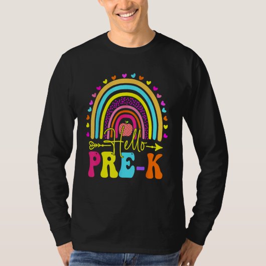 Hello Pre K Team Pre Kindergarten Back To School R T-shirt (Voorkant)