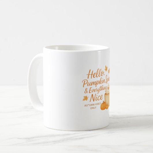 Hello, Pumpkin Spice & Everything Nice Fall Mug (Devant gauche)