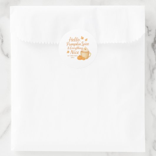 Hello, Pumpkin Spice & Everything Nice Sticker (Sac)