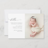 hello script moderne faire-part de naissance carte (Dos)