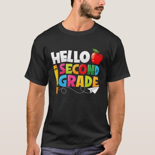 Hello Second Grade 2nd Grade Back To School Kids T-shirt (Voorkant)