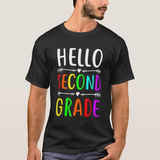 Hello Second Grade Back to School 2nd Grade Teache T-shirt (Voorkant)
