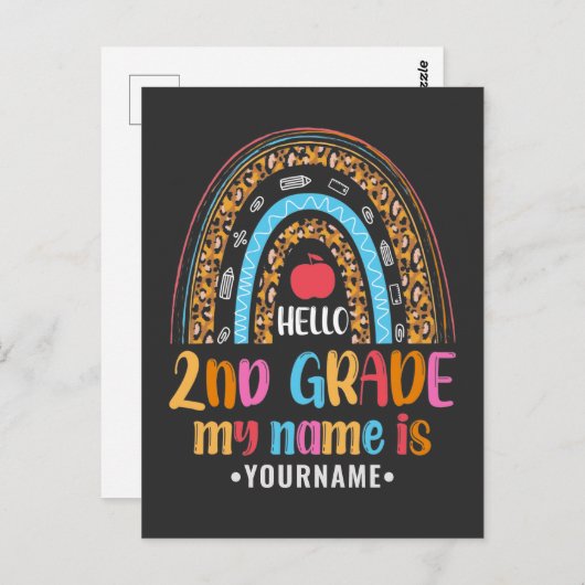 Hello Second Grade Back To School Gift Briefkaart (Voorkant / Achterkant)