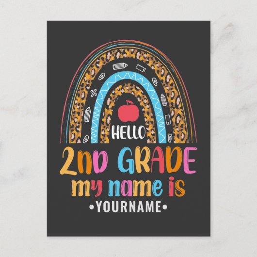 Hello Second Grade Back To School Gift Briefkaart (Voorkant)