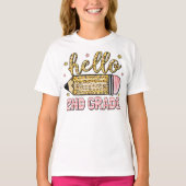 Hello Second Grade Coquette Bow Teacher Girl T-shirt (Voorkant)