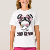 Hello Second Grade Coquette Bow Teacher Girl T-shirt (Voorkant)