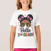 Hello Second Grade Coquette Bow Teacher Girl T-shirt (Voorkant)