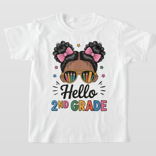 Hello Second Grade Coquette Bow Teacher Girl T-shirt (Laagn)
