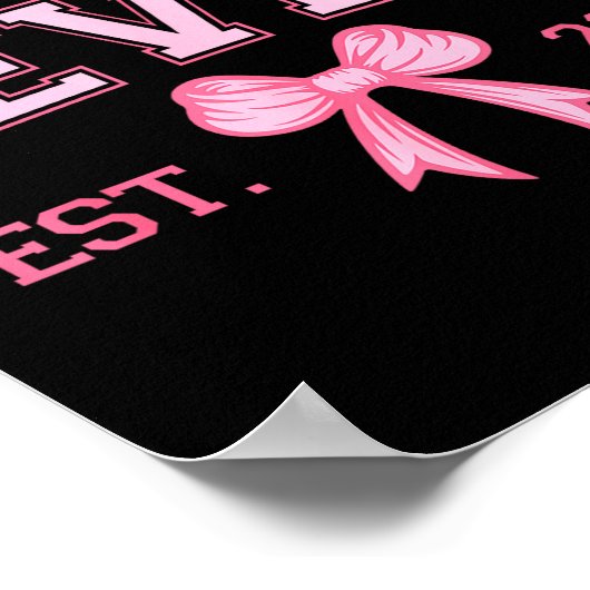 Hello Seven Est 2018 Coquette Bow 7th Birthday Gir Poster (Hoek)