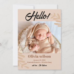 HELLO Simple Faire-part de naissance
