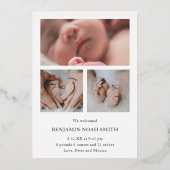 Hello Simple Gold Foil Faire-part de naissance pho (Verso)