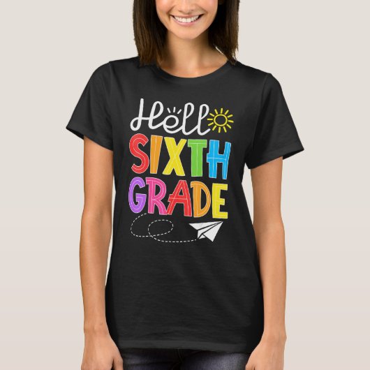 Hello Sixth Grade Fun 6Th Grade Back to School S T-shirt (Voorkant)