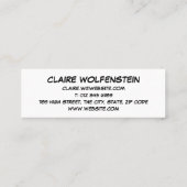 HELLO Spreekballon Pret Retro Stripboek Mini Visitekaartje (Achterkant)