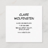 HELLO Spreekballon Pret Retro Stripboek Vierkante Visitekaartje (Achterkant)