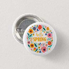 Hello spring floral ronde button 3,2 cm