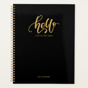 Hello Stylish Black & Gold Calligraphie Script