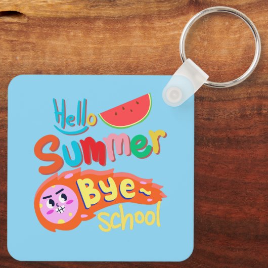 Hello Summer Bye School Art Sleutelhanger (Achterkant)