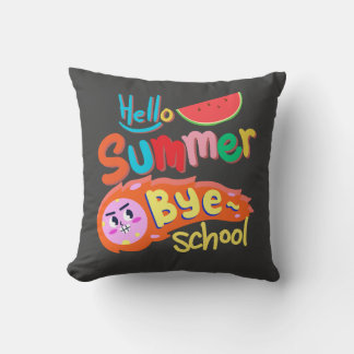 Hello Summer Bye School Throw Pillow Kussen