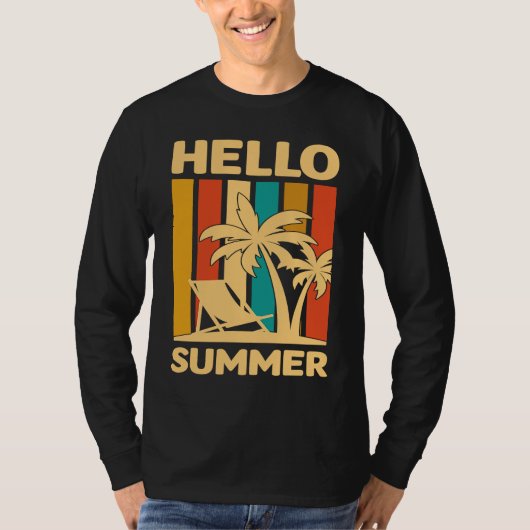 Hello Summer Feeling Tropical Beach Summer Vacatio T-shirt (Voorkant)