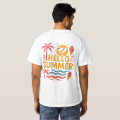 Hello Summer Fun Beach Palm Tree T-Shirt (Achterkant volledig)