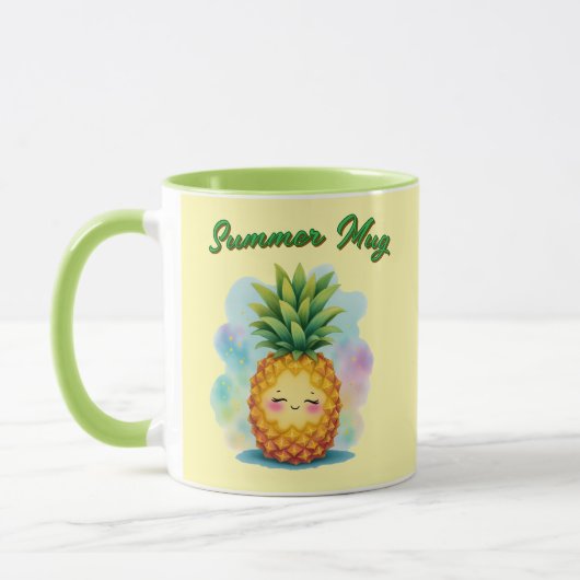 Hello Summer Happy Pineapple Coffee Mug (Gauche)